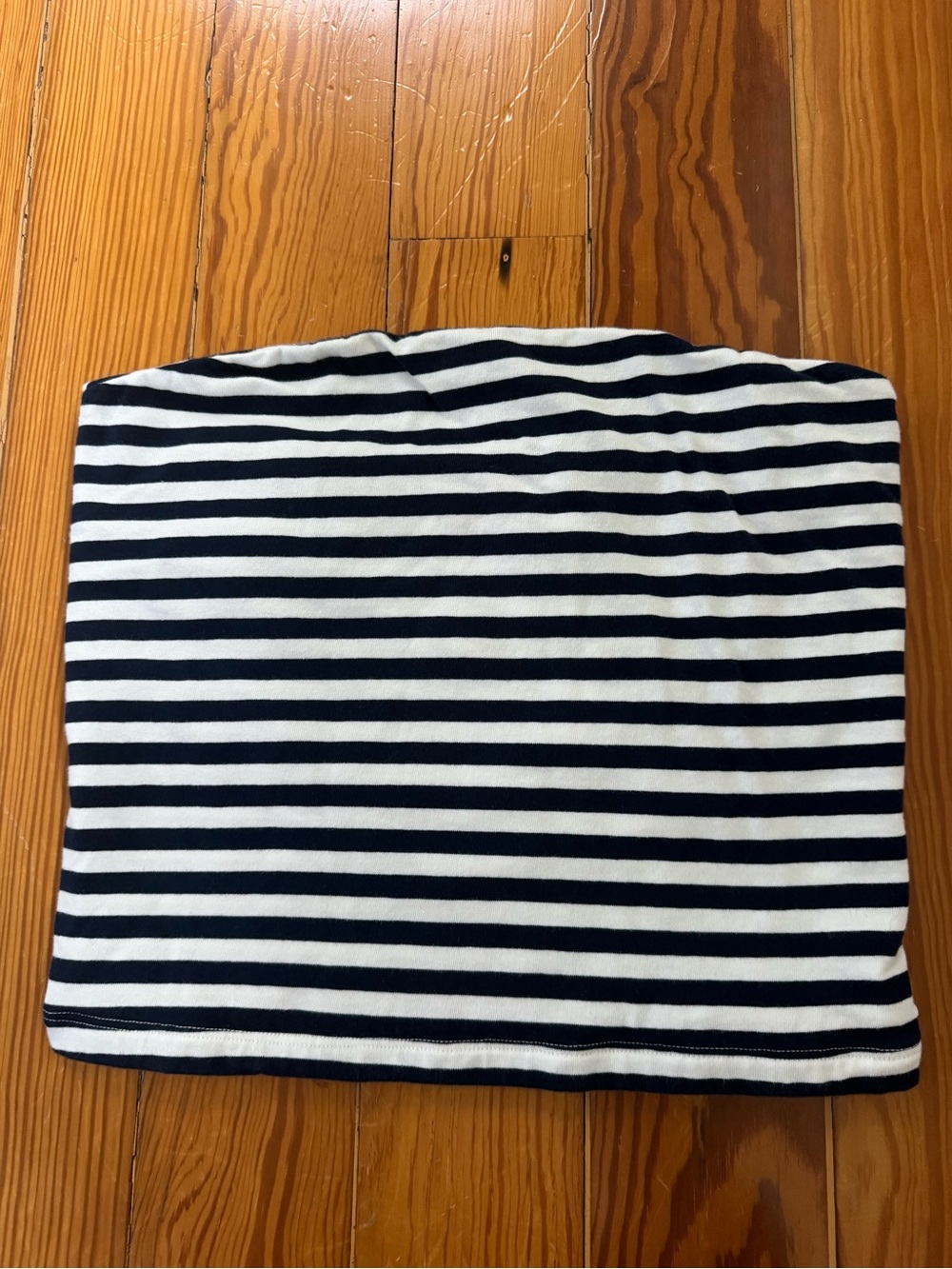 Brandy Melville Navy and White Striped Bandeau Top